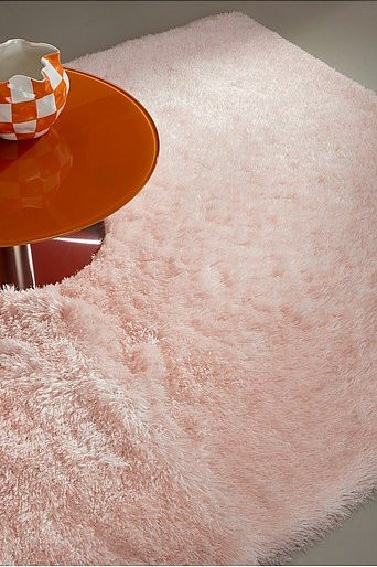 Jotex MELLO Rya-Teppich in Pink, handgetufteter Kunstfell-Teppich mit schallabsorbierender Wirkung - Bild 1