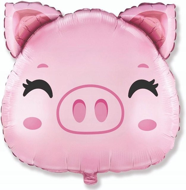 Folienballon Schweinchen in Pink, 24 Zoll - Bild 1