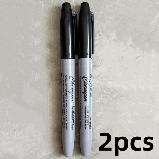 Permanentmarker mit feiner 1 mm Spitze in Schwarz, wasserfest und schnell trocknend - Bild 1