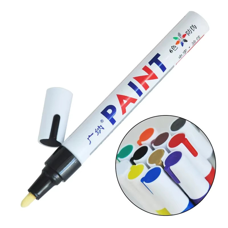 Permanenter Lackmarker in Weiß für Reifen, Gummi, Metall und CD wasserfest und ölbeständig - Bild 3