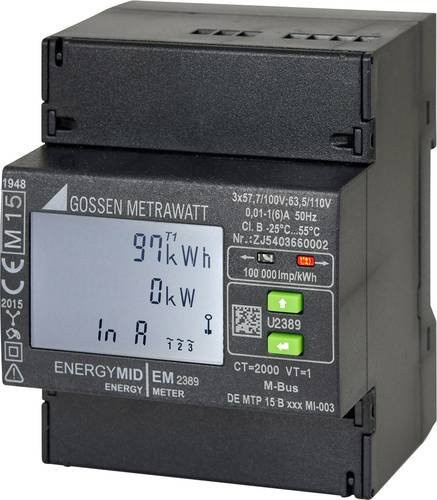 Gossen Metrawatt U2389-V021 Digitaler Drehstromzähler mit Wandleranschluss in Schwarz - Bild 1