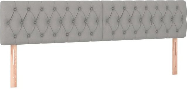 vidaXL Kopfteile 2er Set Hellgrau aus Stoff und Holz, B/T/H: 90 x 7 x 78-88 cm - Bild 1