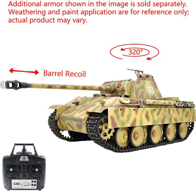 Henglong RC Panzer Panther G 3879, Spielfahrzeug, 1:16, mit Sound und Rauchfunktion - Bild 1