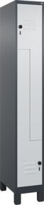 C+P Classic PLUS Z-Spind mit 2 Fächern, Anthrazit/Grau, mit Sicherheits-Drehriegel und Garderobenstange, H x B x T: 195 x 30 x 50 cm - Bild 1