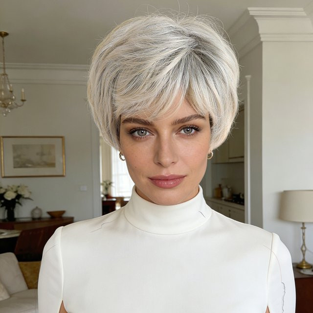 MAISI Perücke, blonde synthetische Locken, kurz, Damen - Bild 1