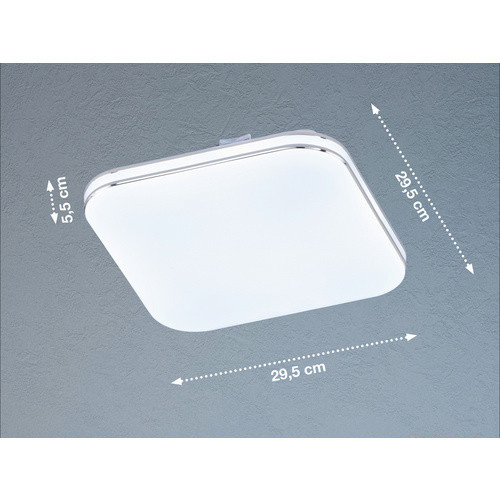 Fischer & Honsel LED-Deckenleuchte Porto Weiß, quadratisch aus Acryl, dimmbar, B/T: 29,5 x 29,5 cm - Bild 5