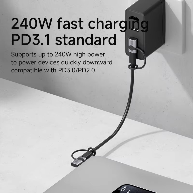 Hagibis USB-C-zu-C-Adapter mit Trageband, 240 W, 80 Gbit/s, 90-Grad-Konverter, 8K-Video-USB4-Adapter für MacBook und iPhone 17 Pro sowie Tablet - Bild 3