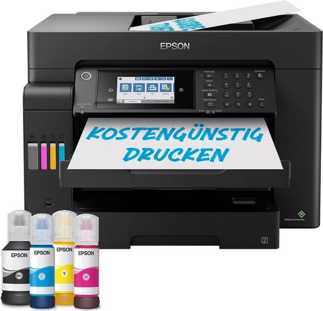 Epson EcoTank ET-16655 Multifunktionsdrucker A3+ Schwarz 4-in-1 Tintenstrahl Drucker mit Scanner, Kopierer, Fax, WLAN und LAN - Bild 1