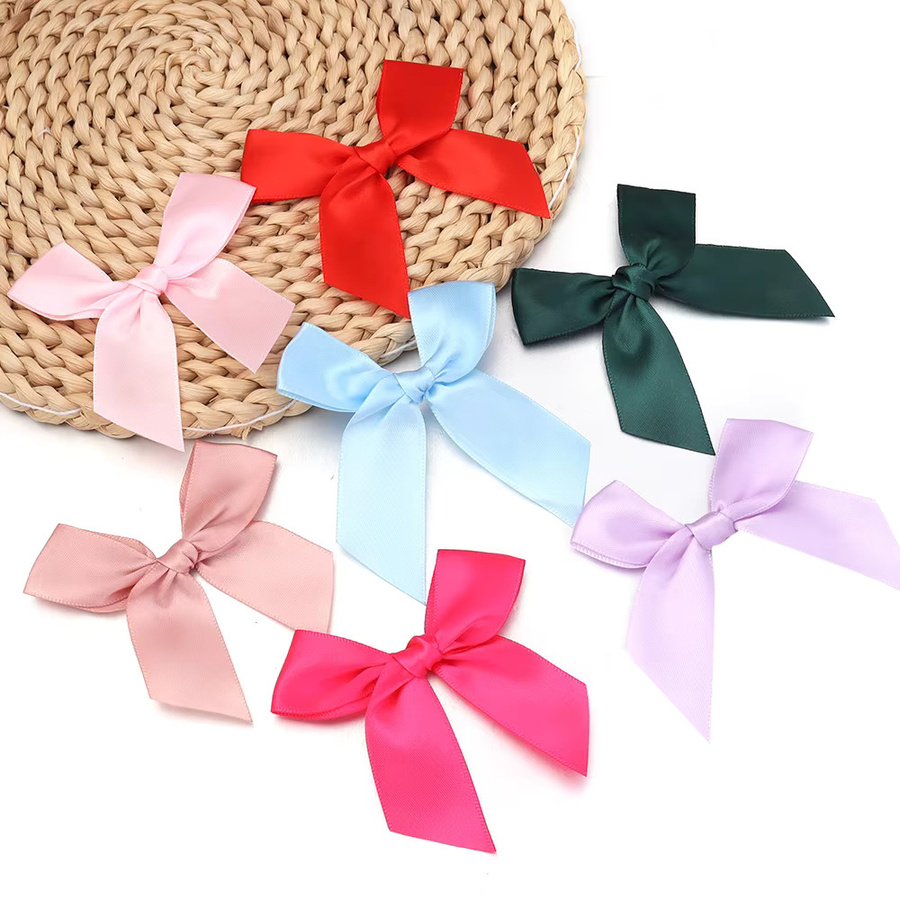 20 Stück Satin-Bandbögen in Rosa für DIY-Handarbeit, Hochzeit und Party, Größe: 8 x 8 cm - Bild 4