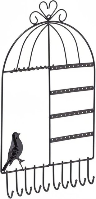 Relaxdays Wandschmuckhalter aus Metall in Schwarz, B/T/H: 44,5 x 25,5 x 4,5 cm - Bild 1