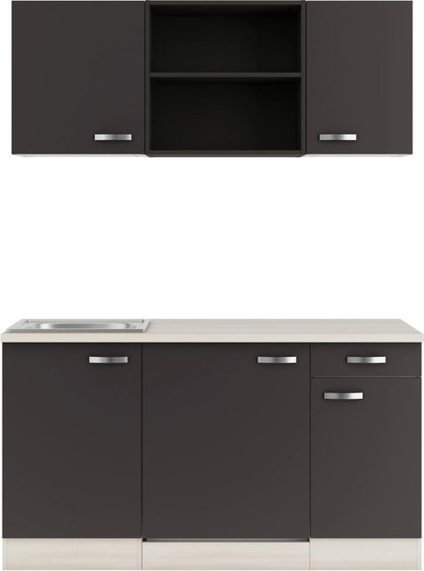 OPTIFIT Faro220 Miniküche in Anthrazit mit modernem Design und mattem Finish, Breite: 150 cm - Bild 1
