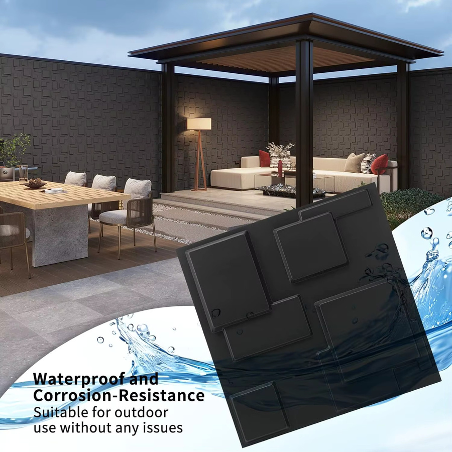 30er-Pack dekorative 3D-Wandpaneele aus PVC für Schlafzimmer und Gaming-Raum, B/H: 30 x 30 cm - Bild 4