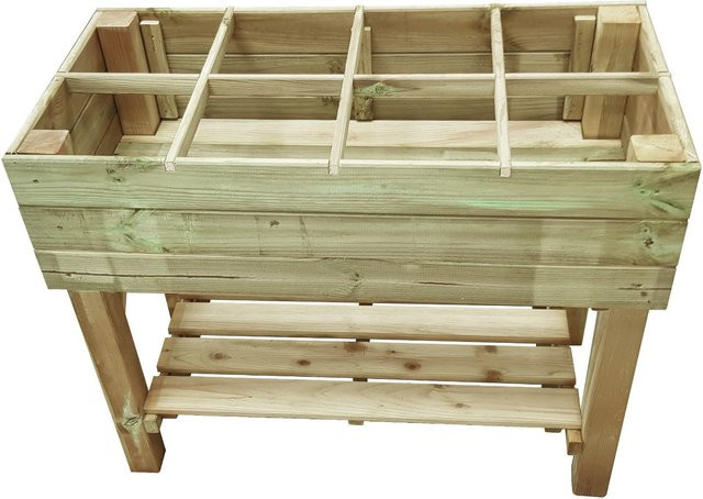 Intergard Hochbeet Pflanztisch aus imprägniertem Kiefernholz in Braun, B/T/H: 100 x 50 x 80 cm - Bild 1