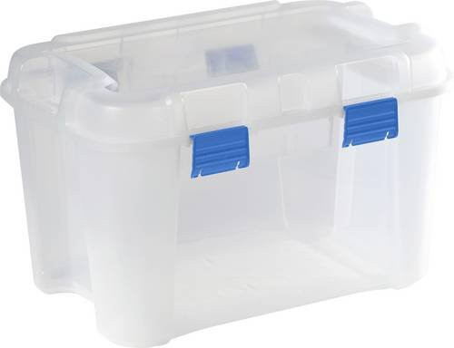 Curver TOTEM Aufbewahrungsbox 60l, transparent/blau - Bild 1