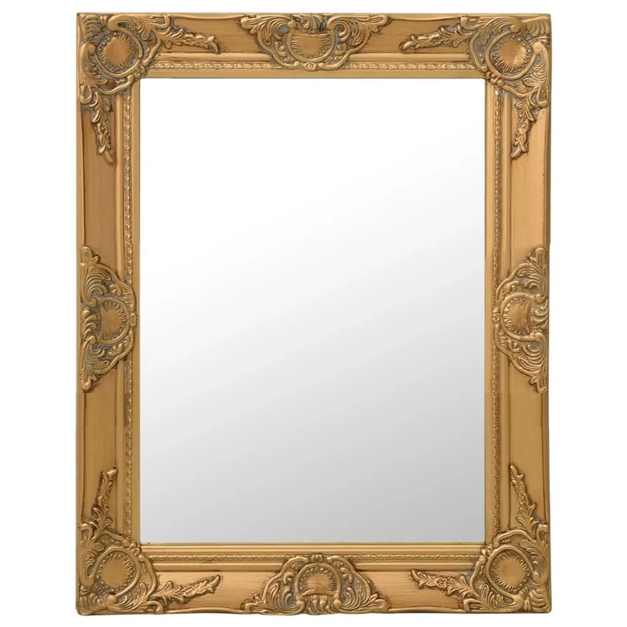 vidaXL Wandspiegel im Barock-Stil in Gold, Rechteckig, B: 50 cm, H: 70 cm - Bild 2