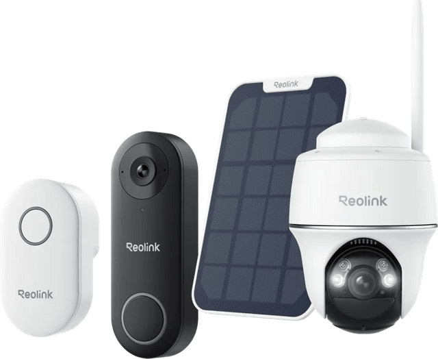 Reolink Argus B430 Action Camera mit Solar Panel, D340W und Chime in Weiß mit Wi-Fi - Bild 1