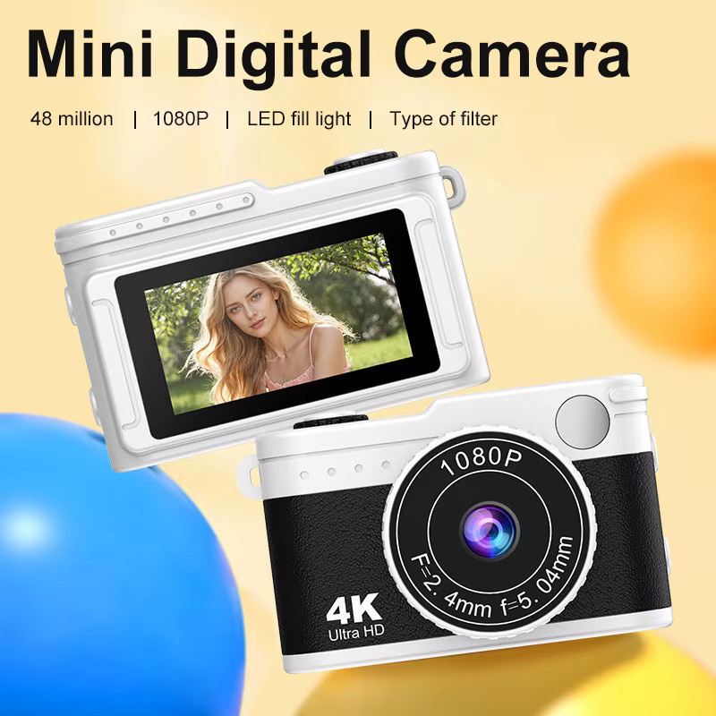 EXquailty HD Retro Mini-Kamera mit 1,83 Zoll Bildschirm, 1080P Sport-Videorekorder im Vintage-Stil für Innen- und Außenbereich - Bild 3