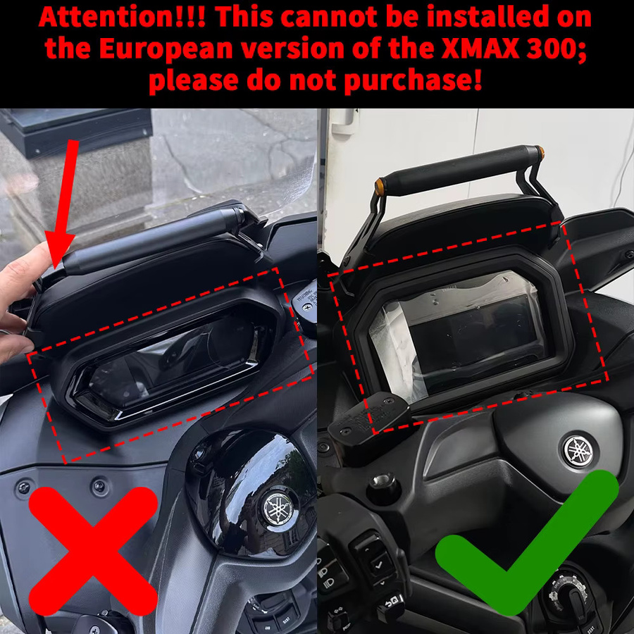 Motorrad Navigation Halterung für Yamaha XMAX 300 250 Tech Max 2025-2026 GPS Telefonhalter aus Stahl in Schwarz - Bild 2