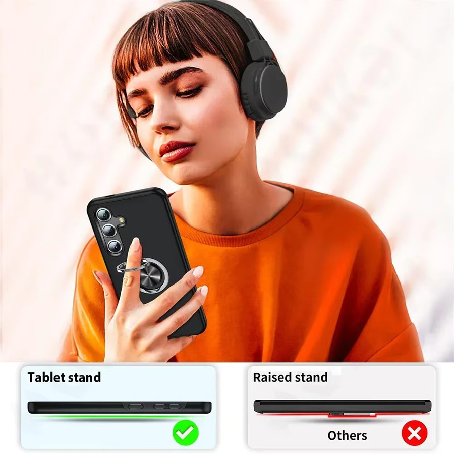 Stoßfeste Armor Bumper Handyhülle für Samsung Galaxy S26 S25 Ultra Plus A57 A37 A56 A36 A17 aus Hartschalen-PC und Silikon mit Metallring in Schwarz oder Grün - Bild 6