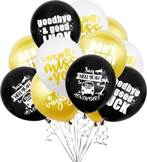 KUKUZHU 12er Set Latexballons We Will Miss You für Abschieds-, Ruhestands- und Büropartys, Durchmesser: 30,48 cm - Bild 1