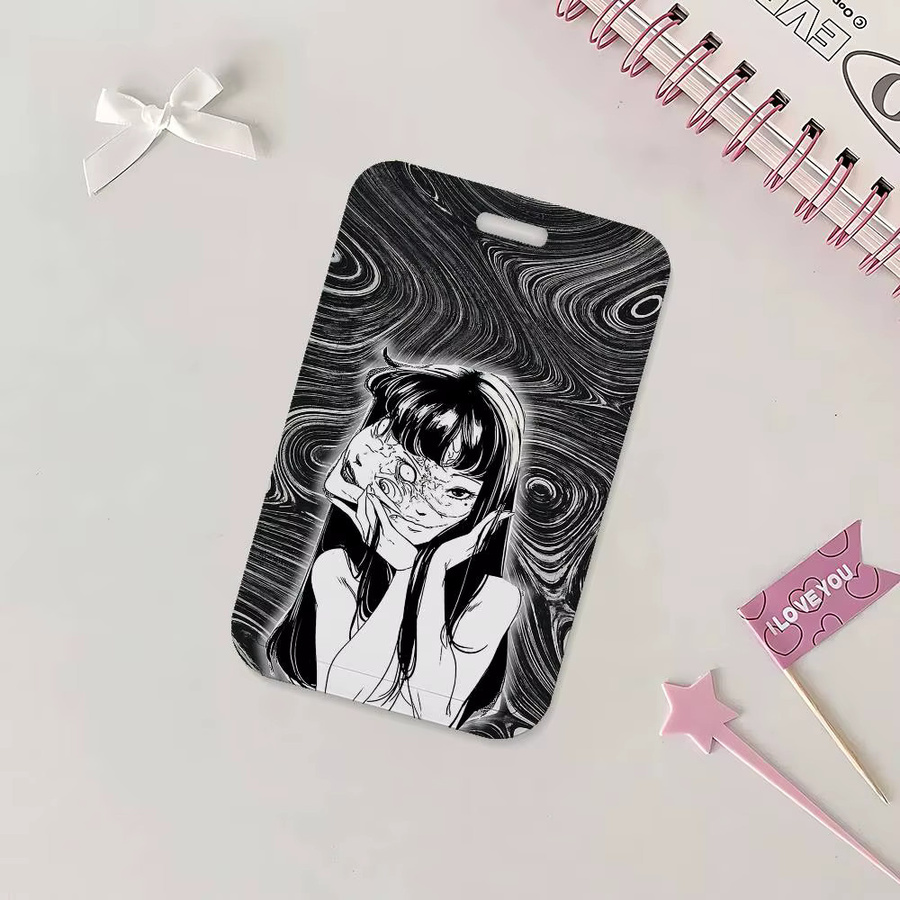 Junji Ito Cartoon Ausweishalter mit Umhängeband aus Kunststoff für Büro und Schule - Bild 6