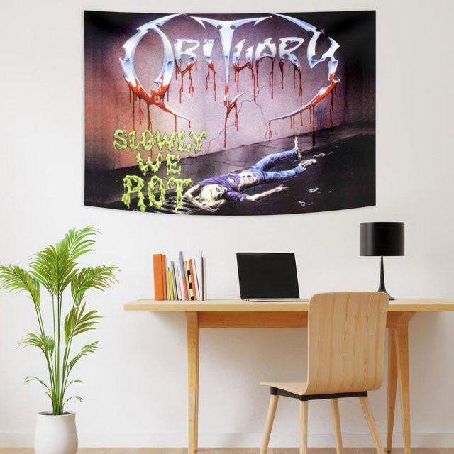 Nachrufe Band Logo Wandteppich Death Metal Wandbehang Schwarz B: 40 cm, H: 60 cm von JMG Household Supplies - Bild 1