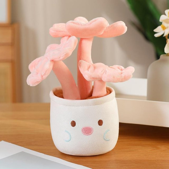 Yiran Health & Beauty Plüsch Topfpflanze Kleeblatt Weihnachtsstern, 22cm, ab 14 Jahren - Bild 1
