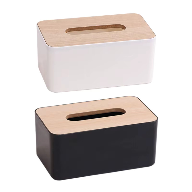 Luxuriöse rechteckige Taschentuchbox aus Bambus von SHIDWJ, wasserdichte und elegante Taschentuchhalterung für Einweg-Gesichtstücher - Bild 4