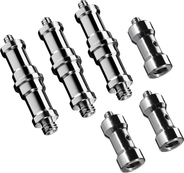 Walimex Spigot Gewinde Adapter Set 3/8 Zoll auf 1/4 Zoll in Silber für Kamera und Fotografie Zubehör - Bild 1