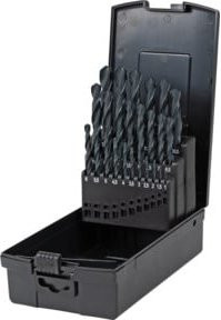 Stier DIN 338 Spiralbohrer-Set HSS-R in Kassette, 25-teilig, 1 - 13 mm, Schwarz - Bild 1