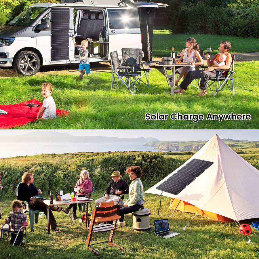 CTOLITY Tragbares faltbares Solarpanel 36W 14V mit USB Typ C Ladegerät, wasserdicht, Farbe: Schwarz - Bild 6
