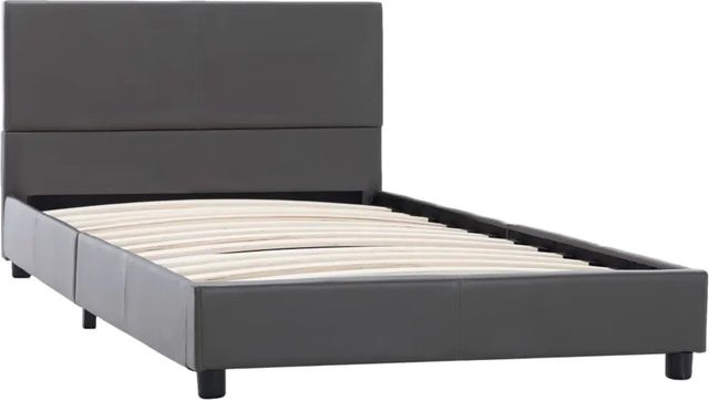 vidaXL Bettgestell in Grau aus Kunstleder im modernen Design B/T/H: 90 x 200 cm - Bild 1
