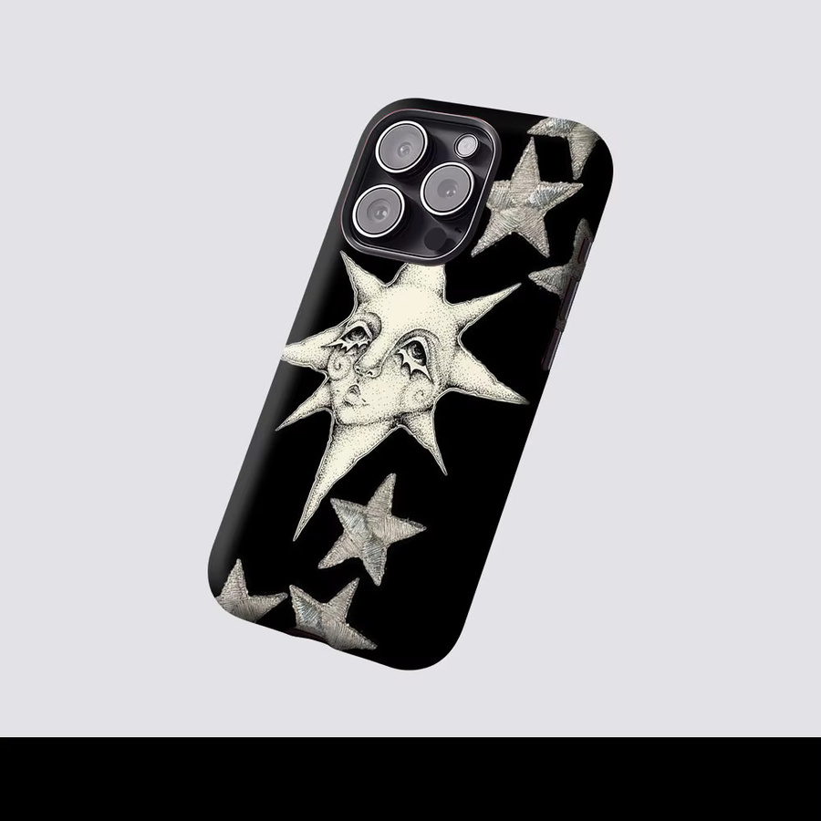 Aurbe Matte 2-in-1 MagSafe Hülle mit Schutzfilm für iPhone 17 16 15 14 Plus Pro Max, Stoßfeste Hartschale, Celestial Noir Schwarz - Bild 2
