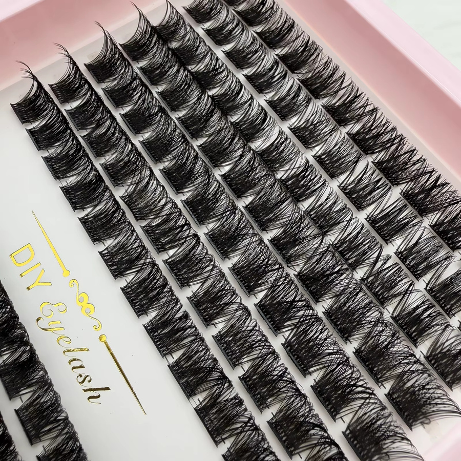 JIEFUXIN D Curl Lash Clusters Wimpernverlängerung, 8–16 mm, Black, Natürlich - Bild 3