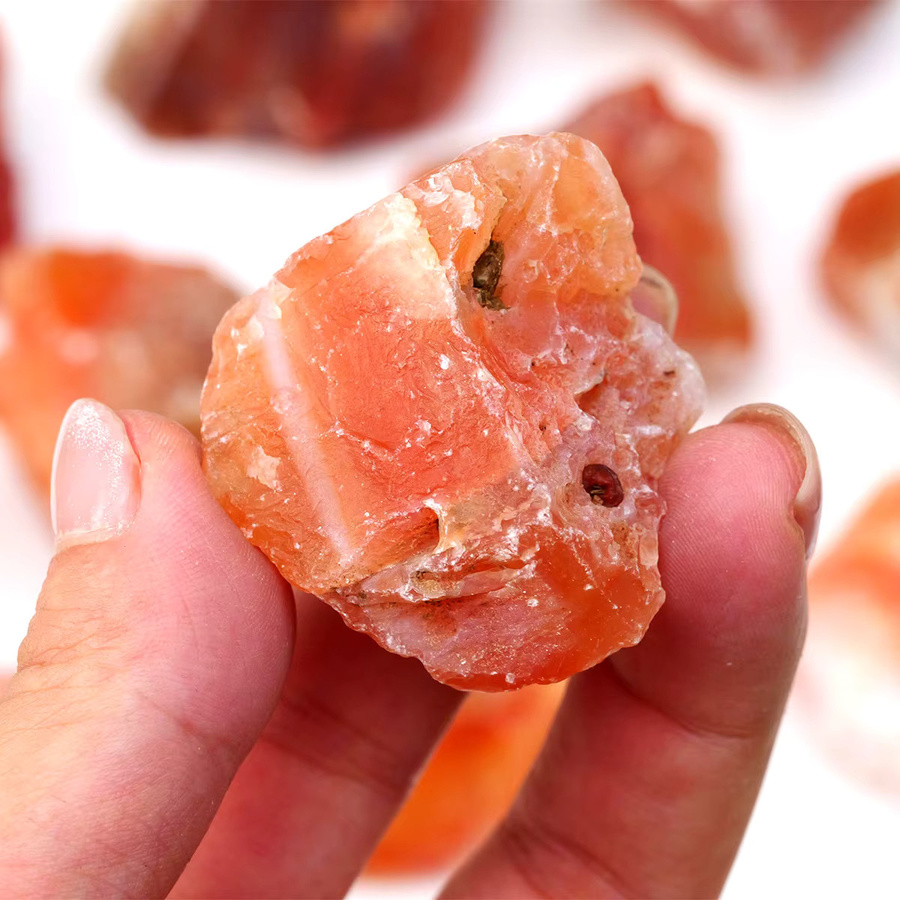 Runyangshi Karneol Rohstein als natürlicher Kristall und Mineralien-Diffusor in Orange - Bild 4