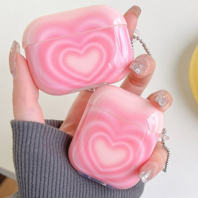 Rosa herzförmige TPU-Schutzhülle für Apple AirPods, AirPods 1/2, AirPods 3 und AirPods Pro/Pro 2 - Bild 1