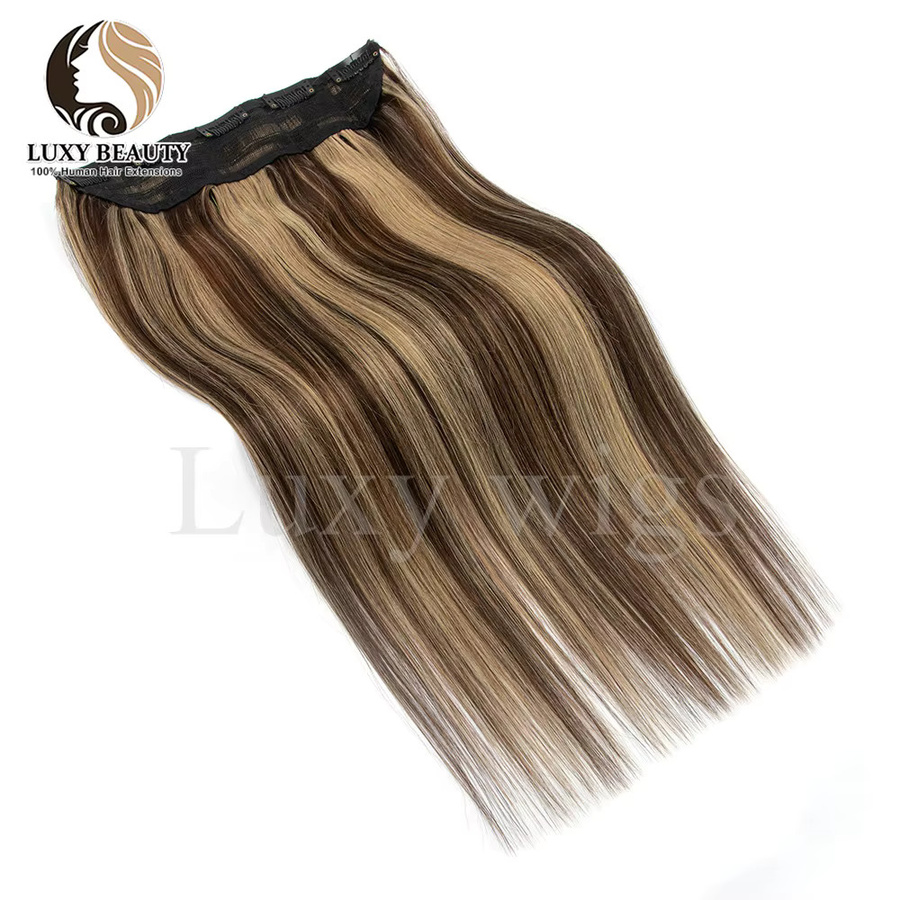 luxy beauty Balayage Clip-in-Einteiler-Echthaarverlängerungen, Braun, Damen - Bild 4