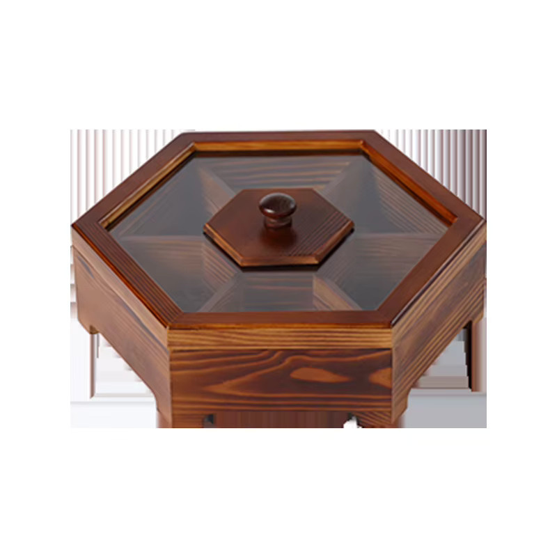 Holz-Aufbewahrungsbox mit Deckel in Braun zur Lagerung von Keksen, Süßigkeiten, Nüssen und Snacks - Bild 3