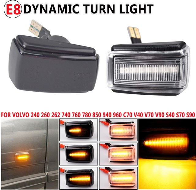 Malcayang Dynamische LED Seitenblinker mit Fließwasser-Effekt für Volvo 850 V40 V70 S40 240 740 C70 940 S70 S90 960 - Bild 1