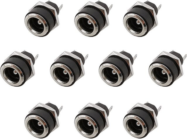 10 Stück DC-022B Gleichstrom Buchse Adapter 5,5 x 2,1 mm in Schwarz - Bild 1