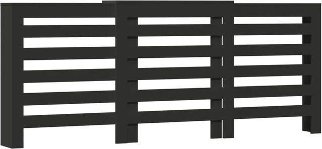 vidaXL Heizkörperverkleidung in Schwarz im modernen Latten-Design aus Holzwerkstoff, B/T/H: 205 x 21,5 x 83,5 cm - Bild 1