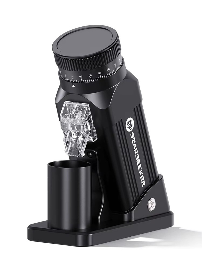 Starseeker E64 Elektrische Kaffeemühle mit 64mm Titan-Flachmahlwerk, stufenlose Mahlgradeinstellung, Schwarz - Bild 4