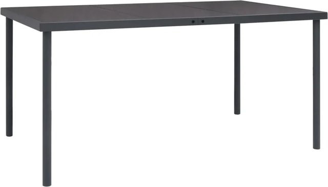 vidaXL Outdoor-Esstisch aus Stahl und Glas in Anthrazit, B/T/H: 150 x 90 x 74 cm - Bild 1