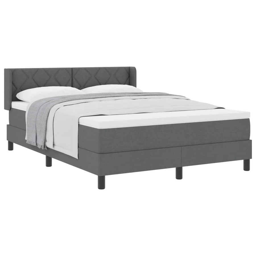 vidaXL Boxspringbett mit Matratze in Grau, Hybrid-Konstruktion, B/T: 140 x 190 cm - Bild 2