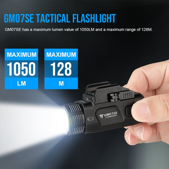 Trustfire GM07-SE Taktische LED-Taschenlampe in Schwarz mit 1050 Lumen und USB-Ladefunktion - Bild 1