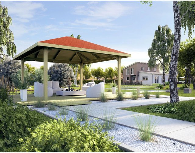 Weka Pavillon Gartenoase 651 A mit Massivholzdach und Dachschindeln, B/T: 480 x 480 cm - Bild 1
