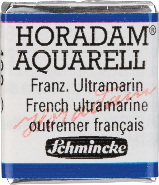 Schmincke HORADAM Aquarellfarbe Ultramarin Französisch im 1/2 Näpfchen - Bild 1