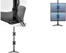 Fellowes Professional Series Dual Stacking Monitor Arm für 2 Monitore bis zu 32 Zoll, Schwarz, freistehend - Bild 1
