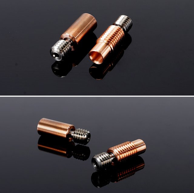 Reorcxe 2er-Set E3D V6 Heat Break Throat aus Titanlegierung und Kupfer für 1,75 mm FDM 3D-Drucker - Bild 1