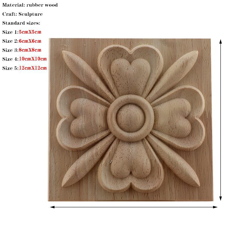 Ovaler Vintage Holzfurnier Aufkleber mit Blumenmuster aus Gummibaumholz in Braun - Bild 1